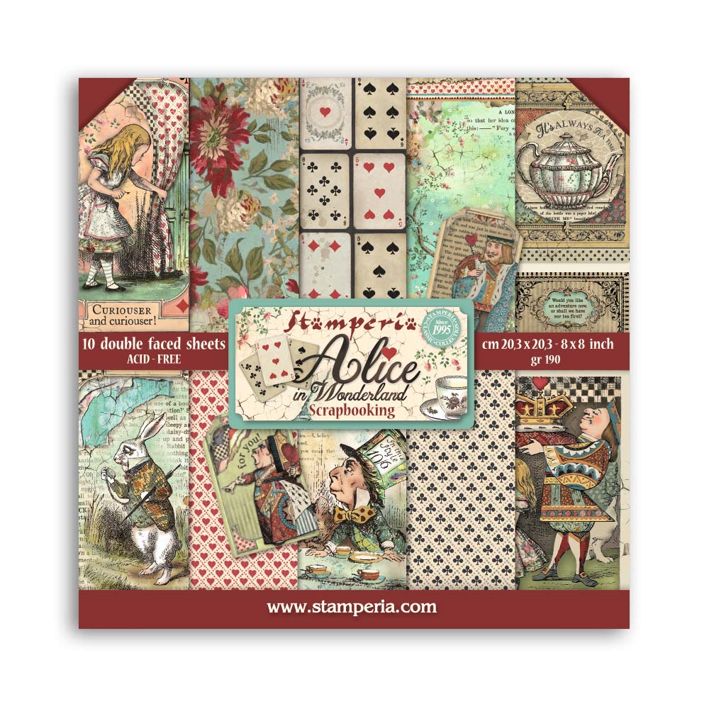 Stamperia - Alice in Wonderland 8x8 Paper Pad