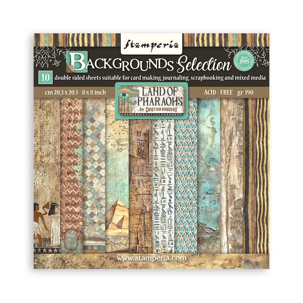 Stamperia - Land of Pharaohs 8x8 Background Selection