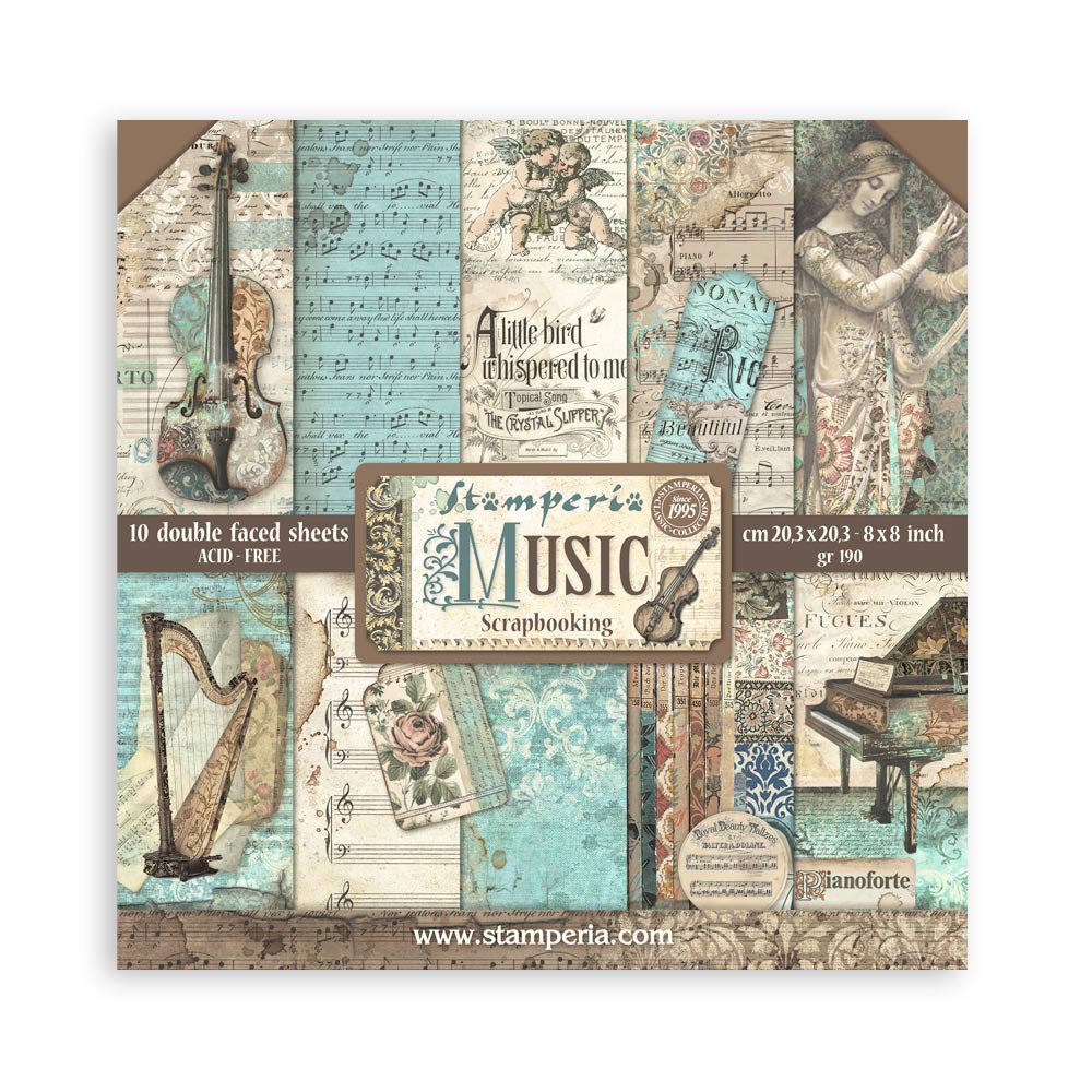 Stamperia - Music 8x8 Paper Pad