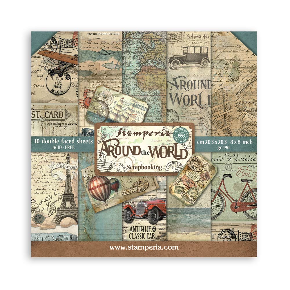 Stamperia - Around the World 8x8 Paper Pad