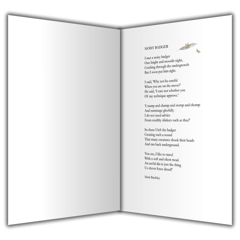 Noisy Badger Greetings Card