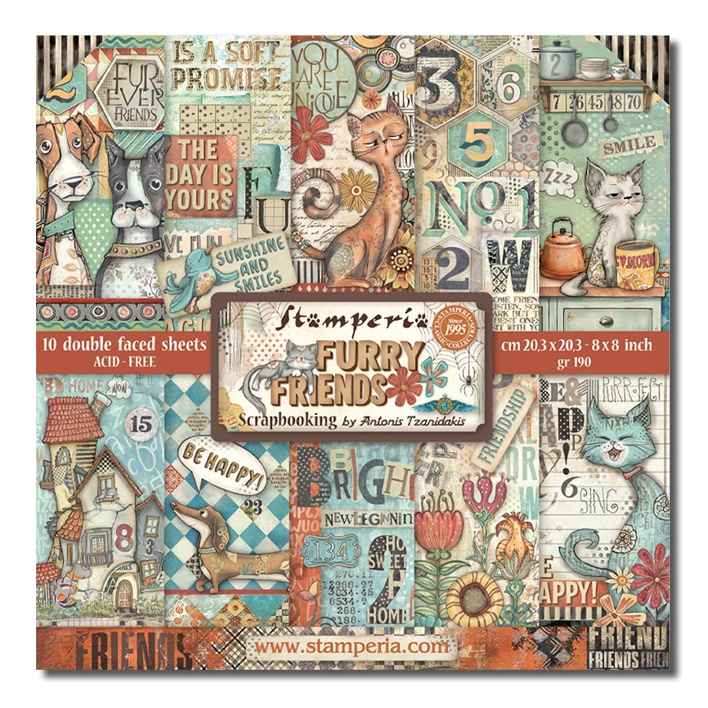 Stamperia - Furry Friends 8x8 Paper Pad