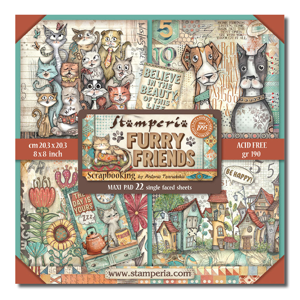 Stamperia - Furry Friends 8x8 Maxi Pad