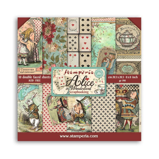 Stamperia - Alice in Wonderland 8x8 Paper Pad