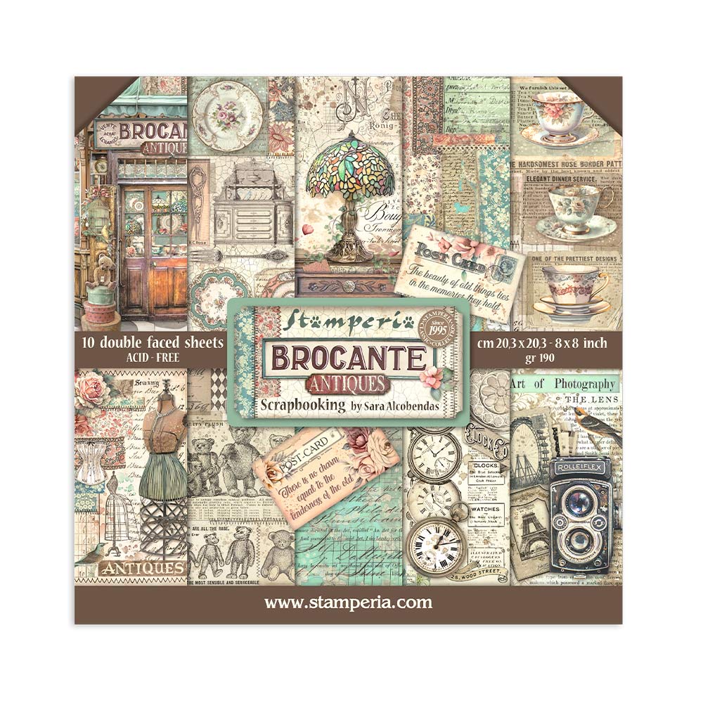 Stamperia - Brocante Antiques 8x8 Paper Pad