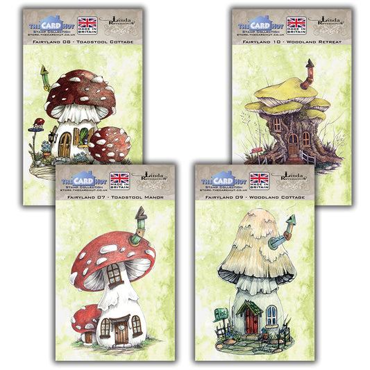 [re-stock] Linda Ravenscroft: Fairyland - Toadstool Houses Stamp Collection