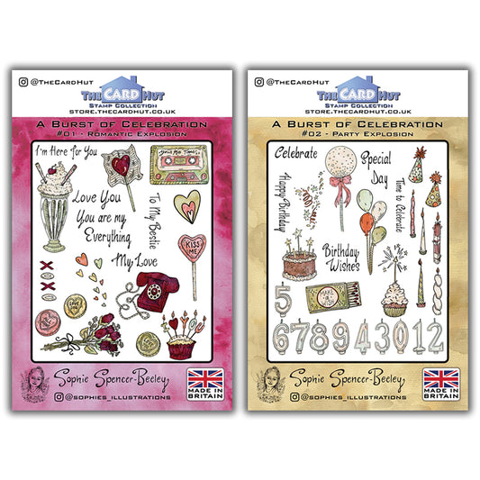 A Burst of Celebration Stamp Collection by Sophie Spencer Beeley